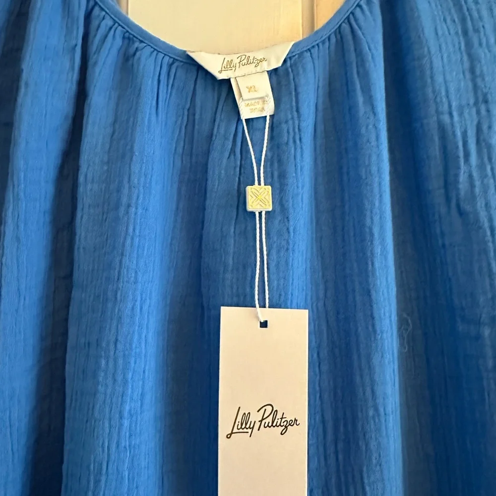 Lilly Pulitzer Zemini Maxi Coverup in Vibrant Blue - Picture 3 of 6